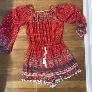 Band of Gypsies Red Boho Chic Romper
